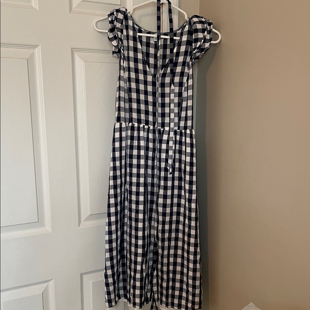 Old Navy Navy and White Gingham Dress